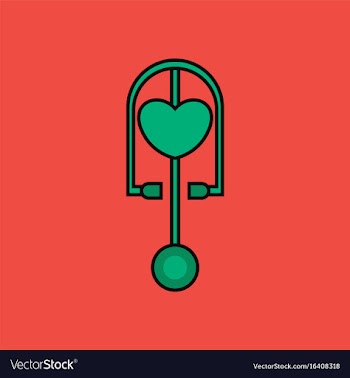 Flat icon design collection phonendoscope with vector image