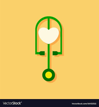Flat icon design collection phonendoscope with vector image
