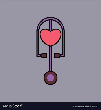 Flat icon design collection phonendoscope with vector image