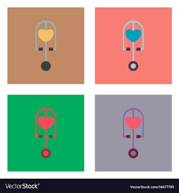 Flat icon design collection phonendoscope with vector image