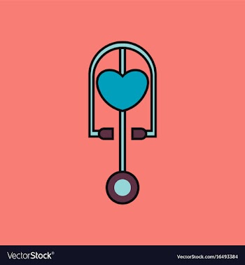 Flat icon design collection phonendoscope with vector image