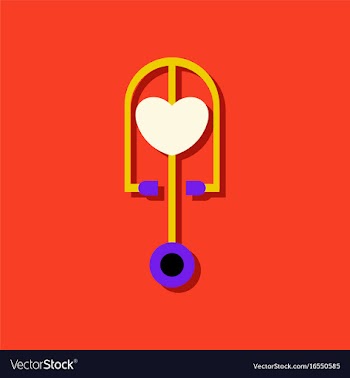 Flat icon design collection phonendoscope with vector image