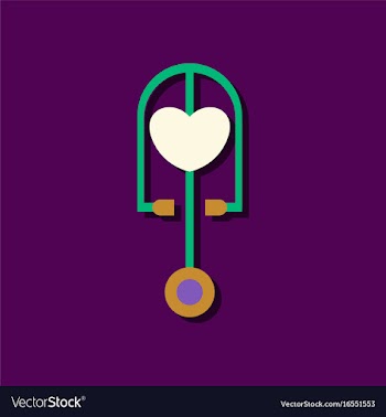 Flat icon design collection phonendoscope with vector image