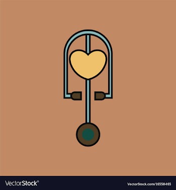 Flat icon design collection phonendoscope with vector image