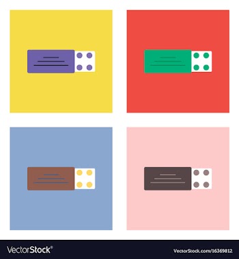 Flat icon design collection pill pack vector image