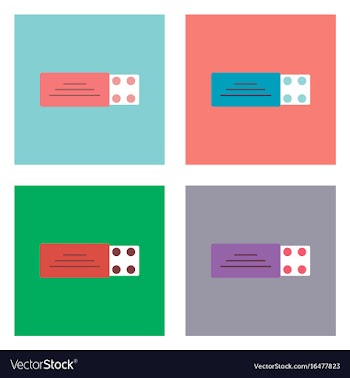Flat icon design collection pill pack vector image