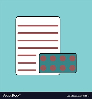 Flat icon design collection pills and a vector image