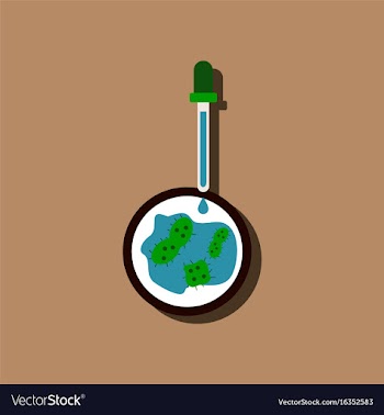 Flat icon design collection pipette and bacteria vector image
