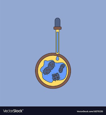 Flat icon design collection pipette and bacteria vector image