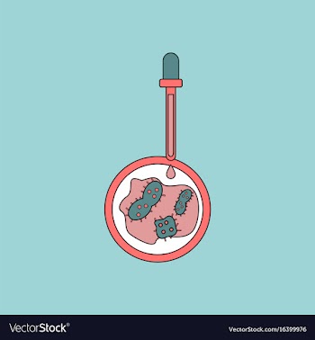 Flat icon design collection pipette and bacteria vector image
