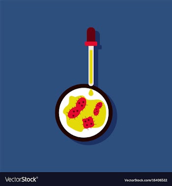 Flat icon design collection pipette and bacteria vector image
