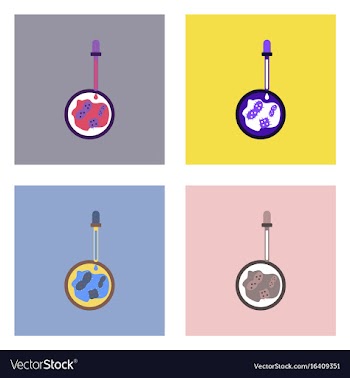 Flat icon design collection pipette and bacteria vector image