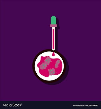 Flat icon design collection pipette and bacteria vector image