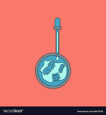 Flat icon design collection pipette and bacteria vector image