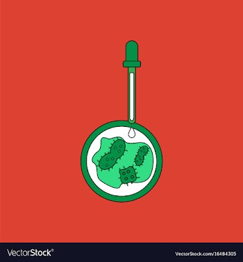 Flat icon design collection pipette and bacteria vector image