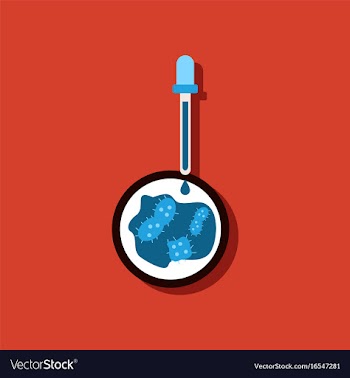 Flat icon design collection pipette and bacteria vector image