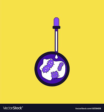 Flat icon design collection pipette and bacteria vector image