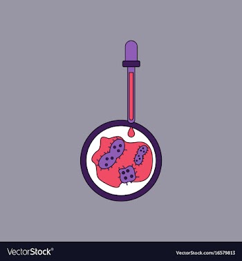 Flat icon design collection pipette and bacteria vector image
