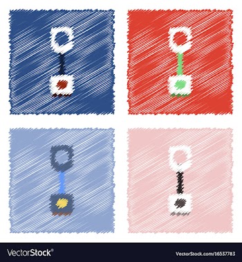 Flat icon design collection piston and arrows in vector image