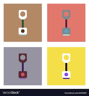 Flat icon design collection piston and arrows vector image
