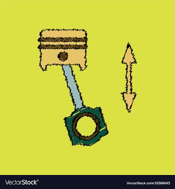 Flat icon design collection piston of vehicle in vector image