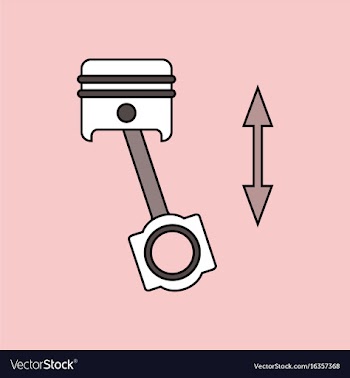 Flat icon design collection piston of vehicle vector image