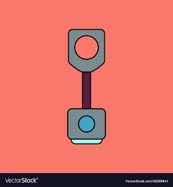 Flat icon design collection piston of vehicle vector image