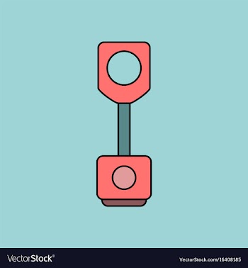 Flat icon design collection piston of vehicle vector image