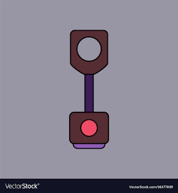 Flat icon design collection piston of vehicle vector image