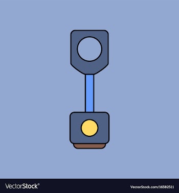 Flat icon design collection piston of vehicle vector image