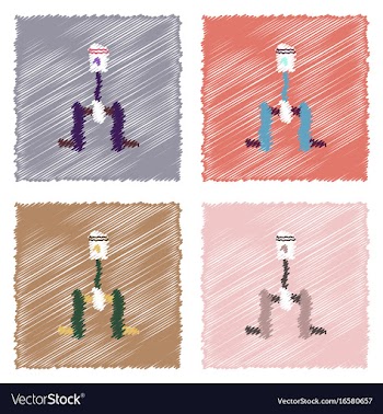 Flat icon design collection piston scheme in vector image