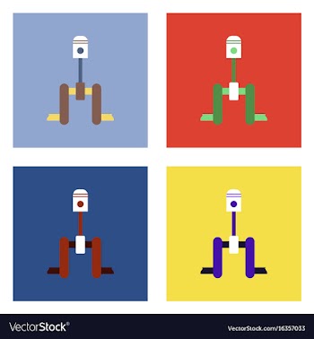 Flat icon design collection piston scheme vector image