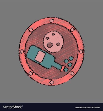 Flat icon design collection planet and bottle in vector image