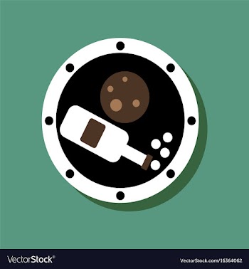 Flat icon design collection planet and bottle in vector image