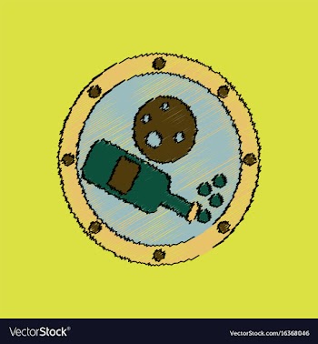 Flat icon design collection planet and bottle in vector image