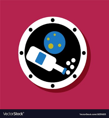 Flat icon design collection planet and bottle in vector image