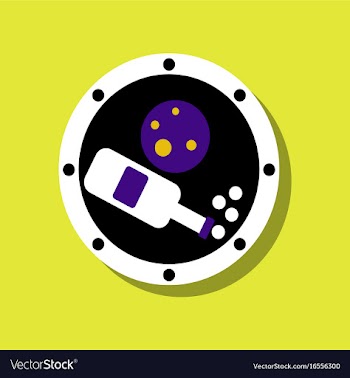 Flat icon design collection planet and bottle in vector image