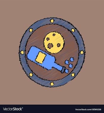Flat icon design collection planet and bottle in vector image