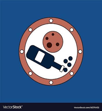Flat icon design collection planet and bottle vector image