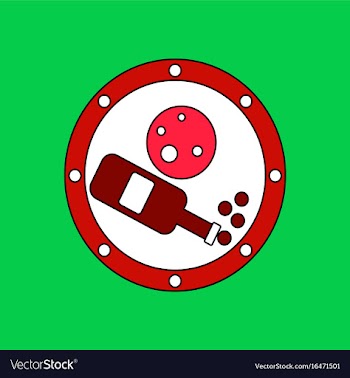 Flat icon design collection planet and bottle vector image