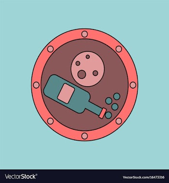 Flat icon design collection planet and bottle vector image