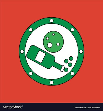 Flat icon design collection planet and bottle vector image