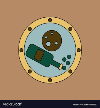Flat icon design collection planet and bottle vector image