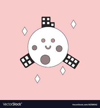 Flat icon design collection planet and buildings vector image
