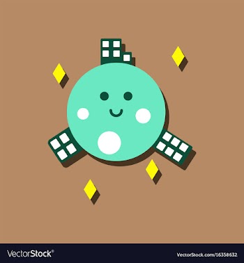 Flat icon design collection planet and buildings vector image