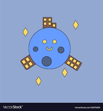 Flat icon design collection planet and buildings vector image