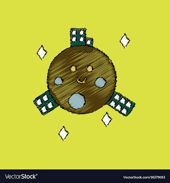 Flat icon design collection planet and buildings vector image