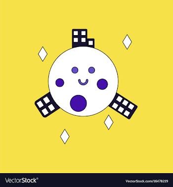 Flat icon design collection planet and buildings vector image
