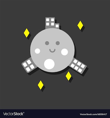 Flat icon design collection planet and buildings vector image