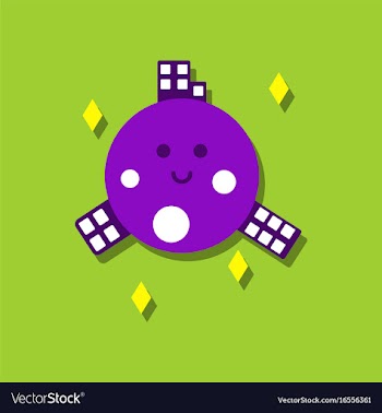Flat icon design collection planet and buildings vector image
